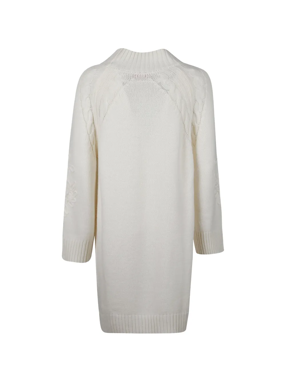 ERMANNO FIRENZE cable-knit embroidered dress - Wit