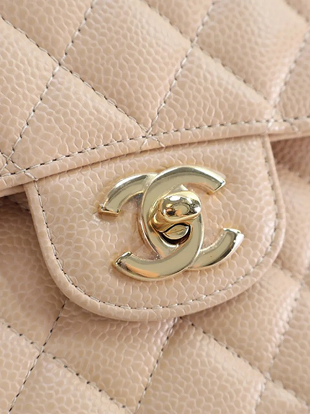 Pre-owned Chanel 2021-2025 Small Classic Caviar Double Flap Shoulder Bag In Brown