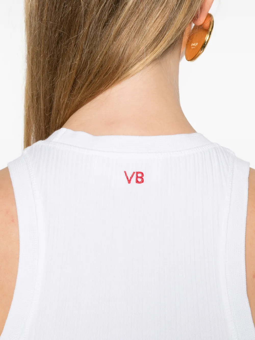 Victoria Beckham Geribbelde tanktop Wit