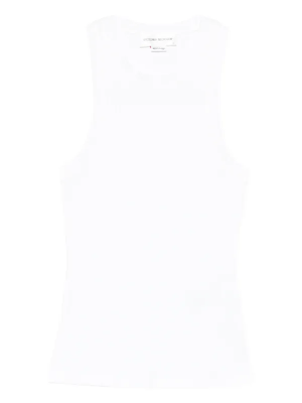 Victoria Beckham Ribbed Tank Top in White