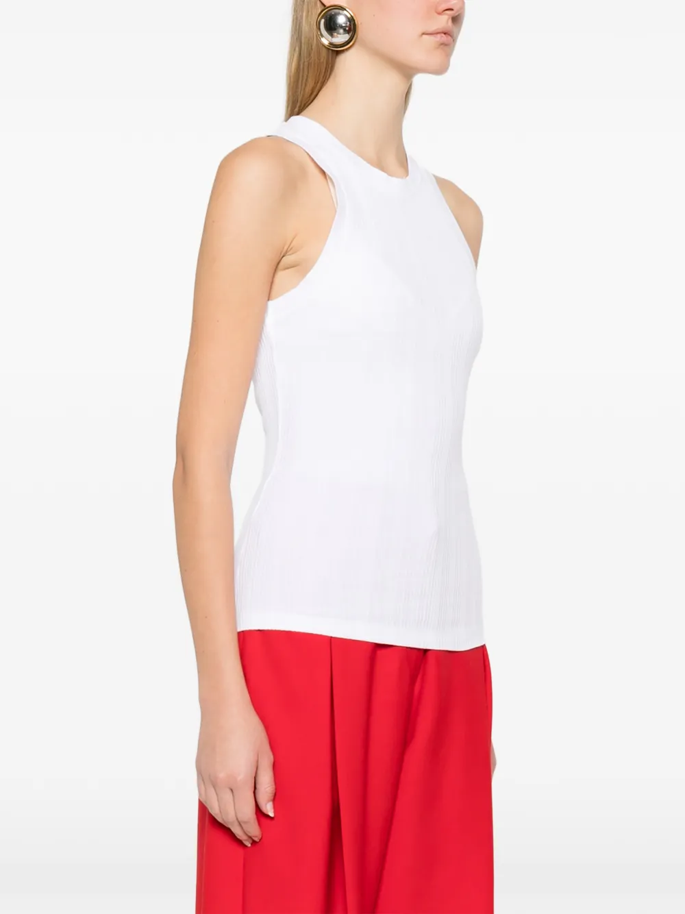 Victoria Beckham Geribbelde tanktop Wit