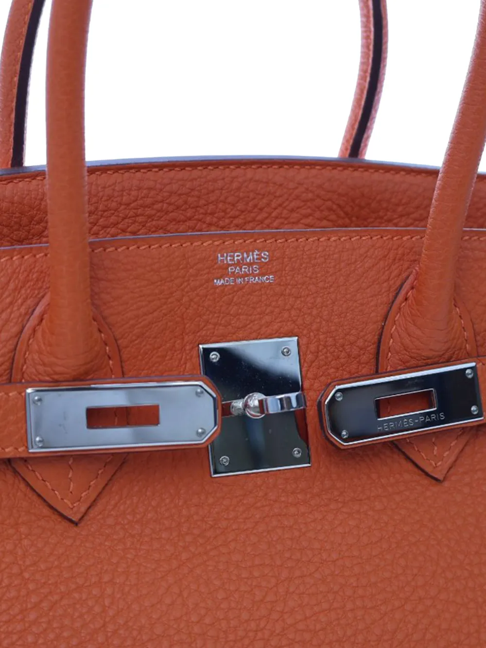 Pre-owned Hermes 2010 Togo Birkin Retourne 30 Handbag In Orange