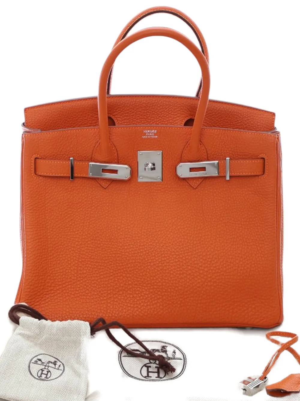 Pre-owned Hermes 2010 Togo Birkin Retourne 30 Handbag In Orange