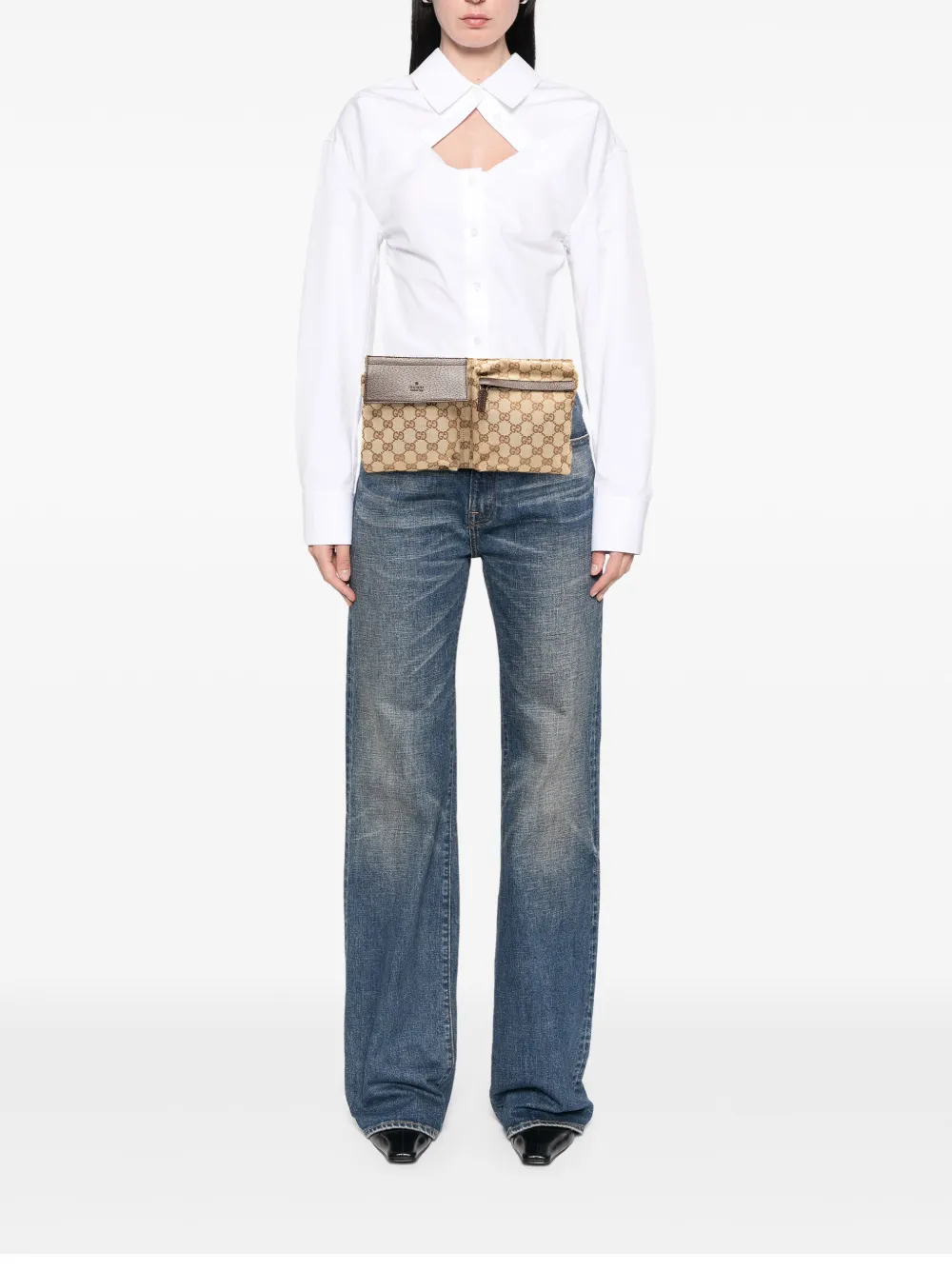 Gucci Pre-Owned 2000-2015 GG Canvas Double Pocket belt bag | Pre-Owned | Image 2