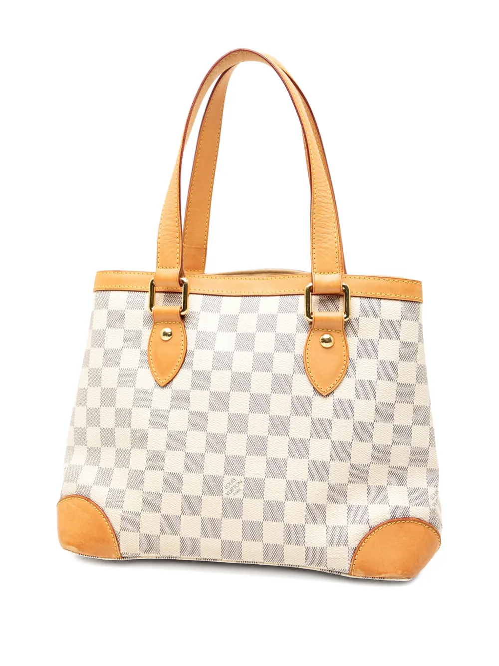 Pre-owned Louis Vuitton 2008 Damier Azur Hampstead Pm Tote Bag In White