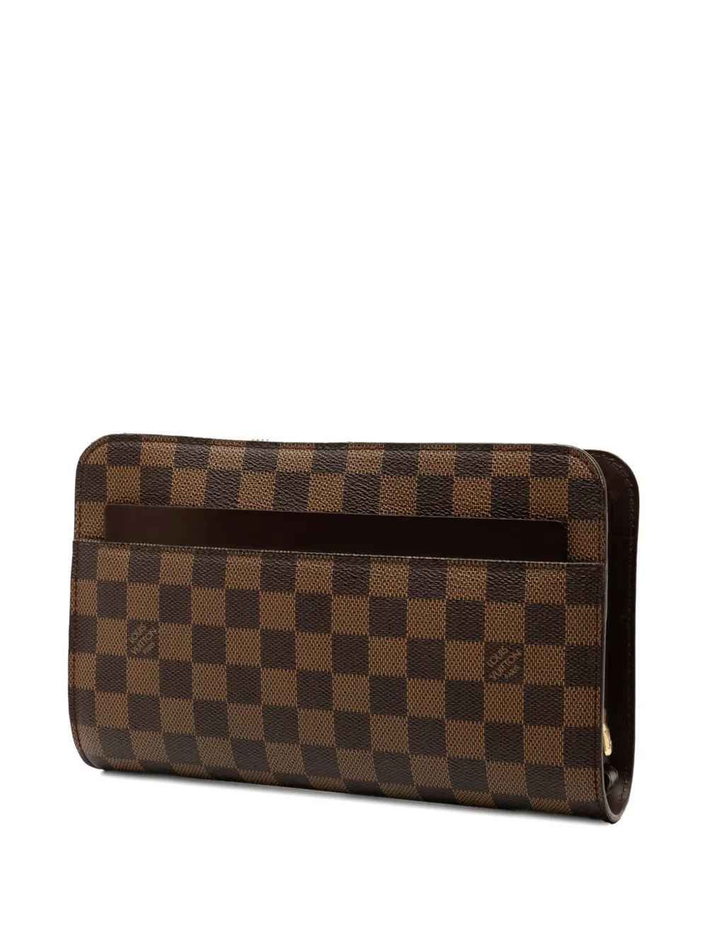 Pre-owned Louis Vuitton 2006 Damier Ebene Saint Louis Pochette Clutch Bag In Brown