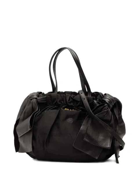 Prada Pre-Owned Borsa a tracolla in tessuto con logo e fiocchi 2013-2025