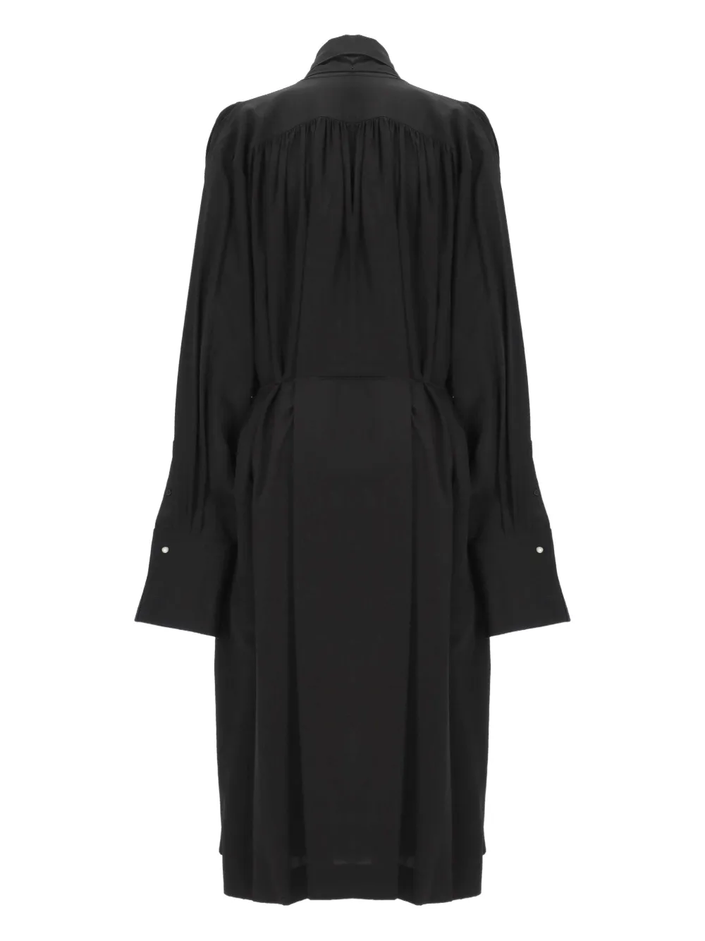 Carven tie-neck shirt maxi dress - Zwart