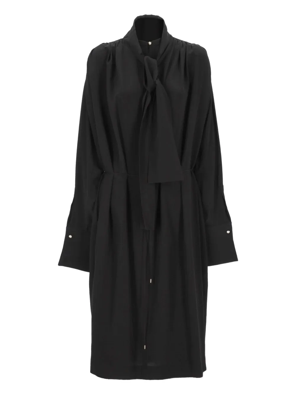 Carven tie-neck shirt maxi dress – Black