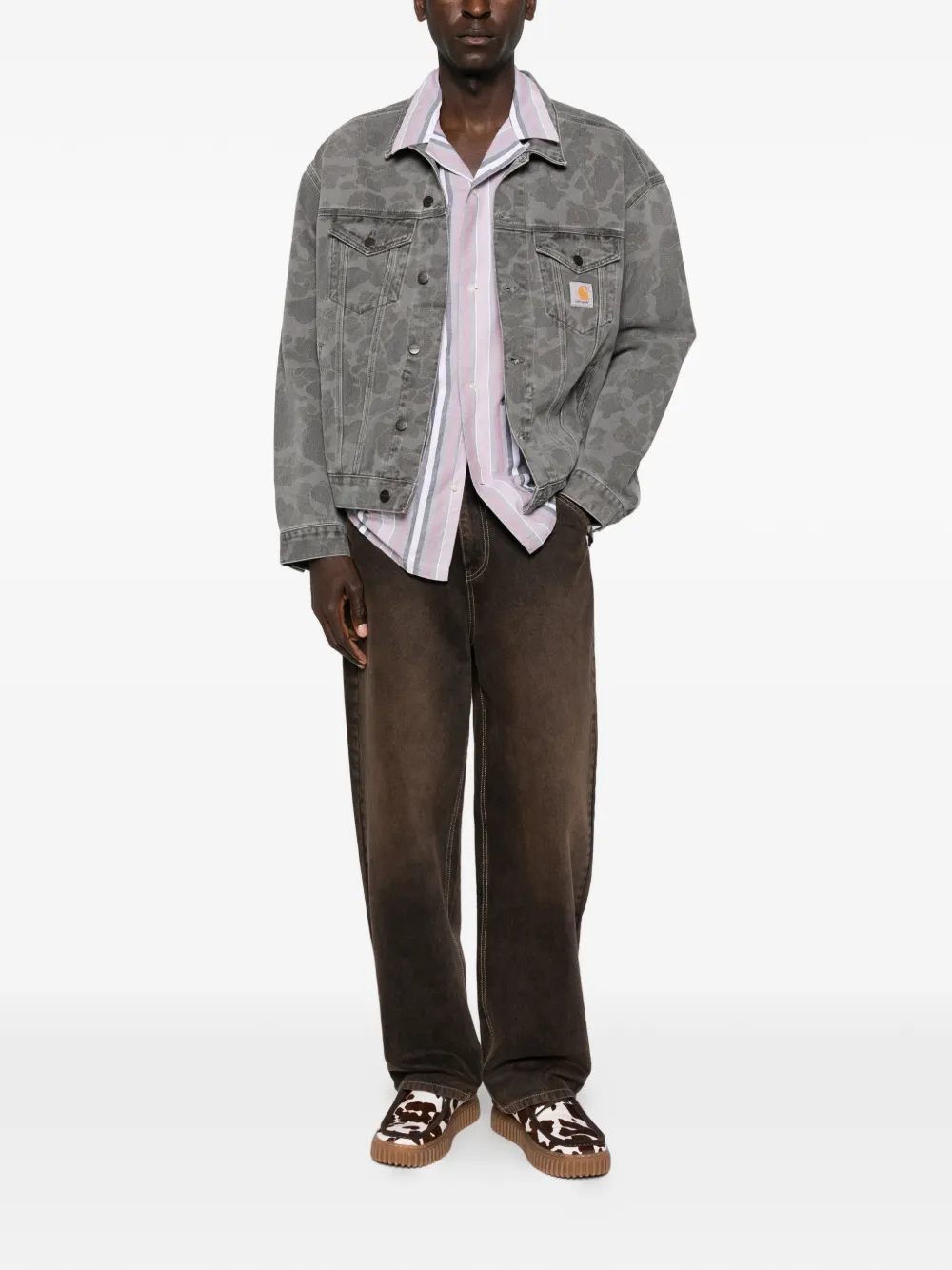 Carhartt WIP Helston camouflage buttoned jacket | Shirt Jackets | Image 2