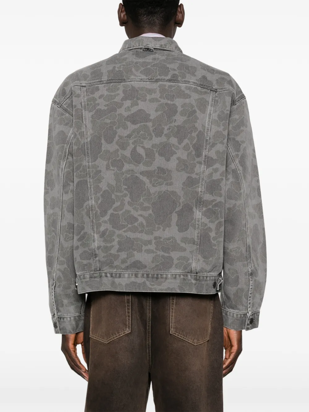 Carhartt WIP Helston jack met camouflageprint en knopen Grijs