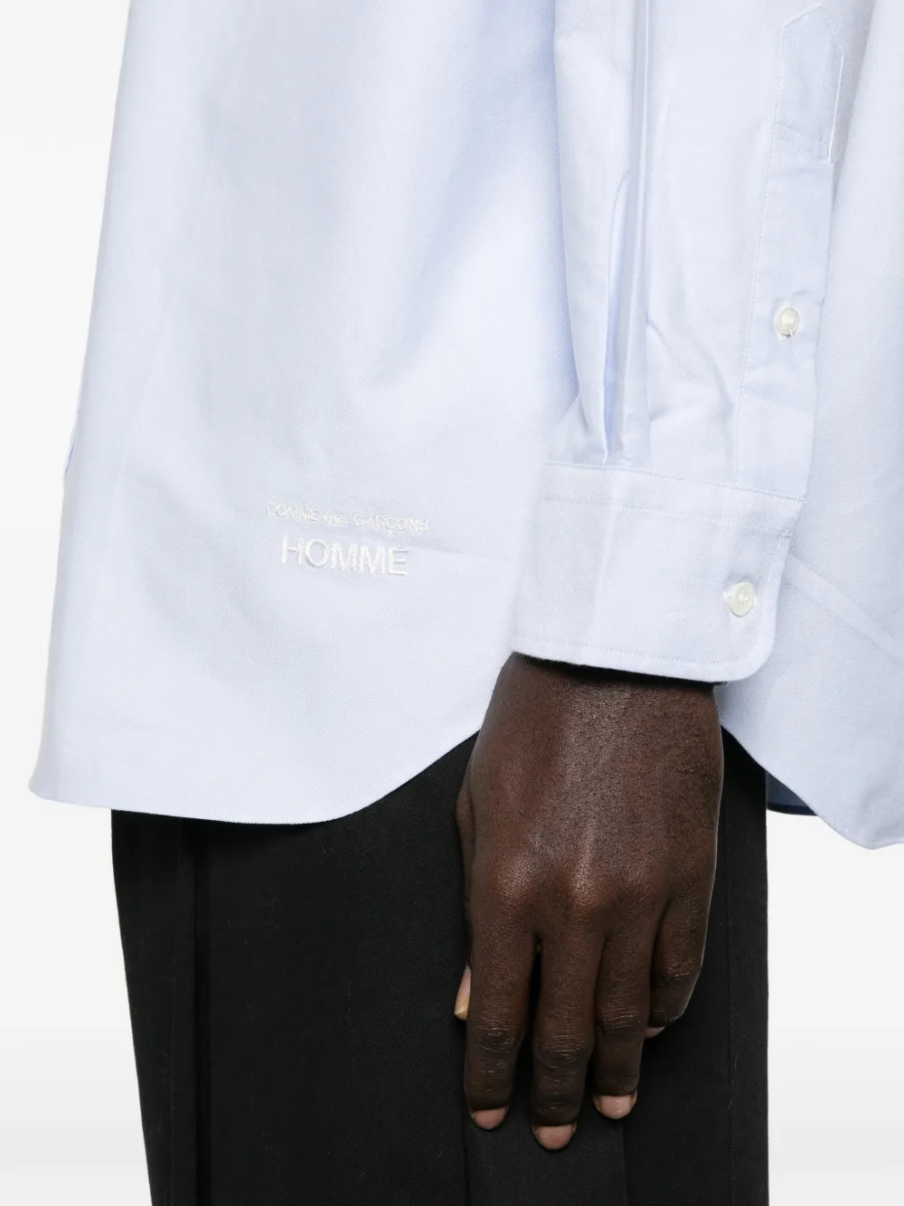 Comme des Garçons Homme Overhemd met zak met knoop Blauw