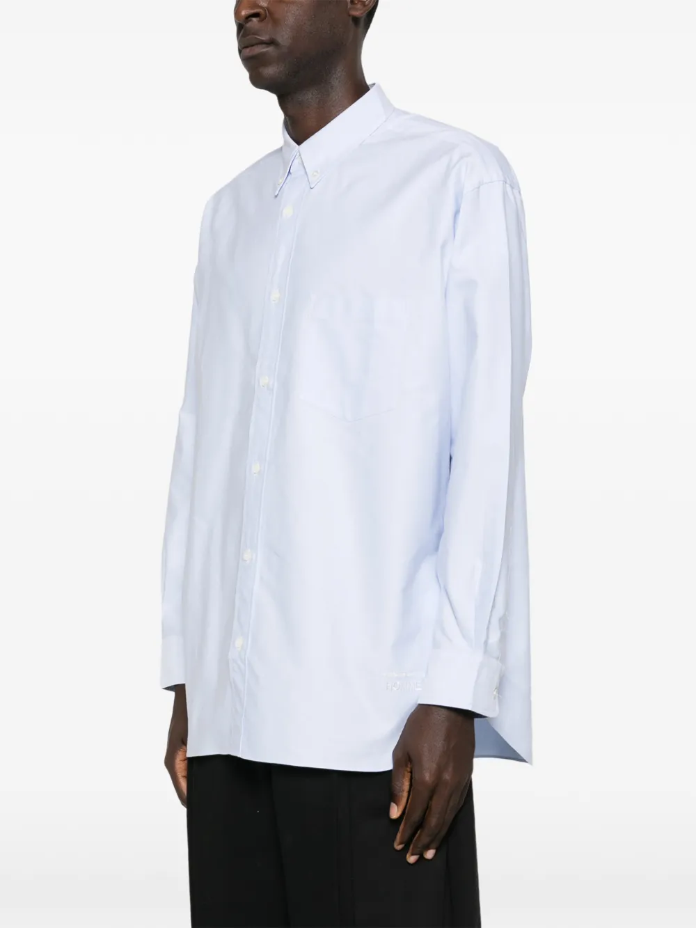 Comme des Garçons Homme Overhemd met zak met knoop Blauw