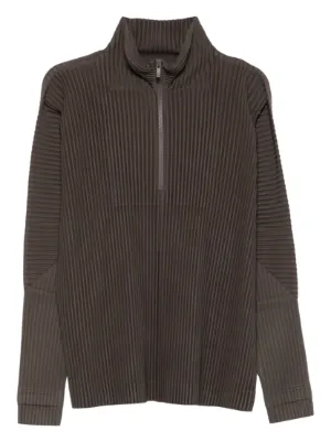 Homme Plissé Issey Miyake ハーフジップ Tシャツ | グリーン