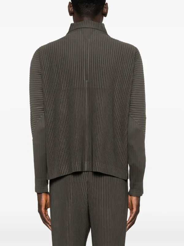 Homme Plissé Issey Miyake zip-up Pleated Top | Green | FARFETCH