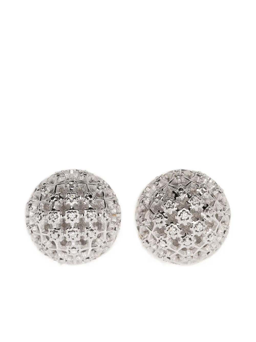 TOTEME diamond-lace silver earrings - Argento