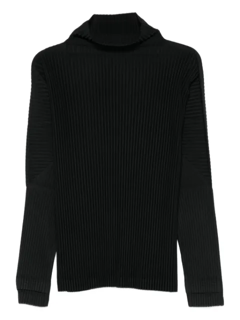 Homme Plissé Issey Miyake top tejido de canalé con cuello vuelto