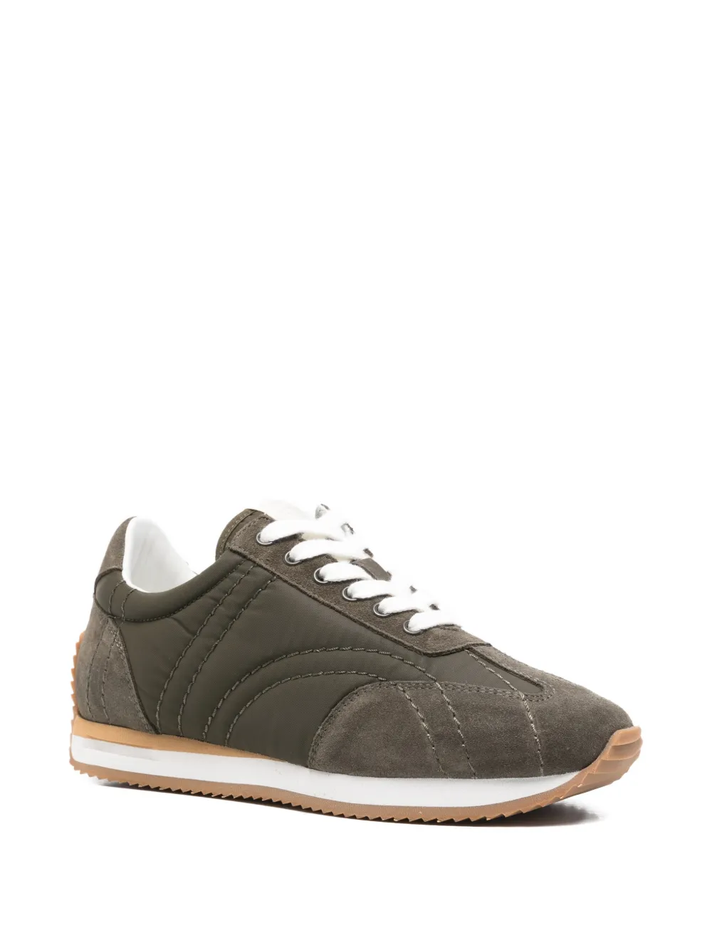 Totême Quilted Suede-trimmed Sneakers In Multi