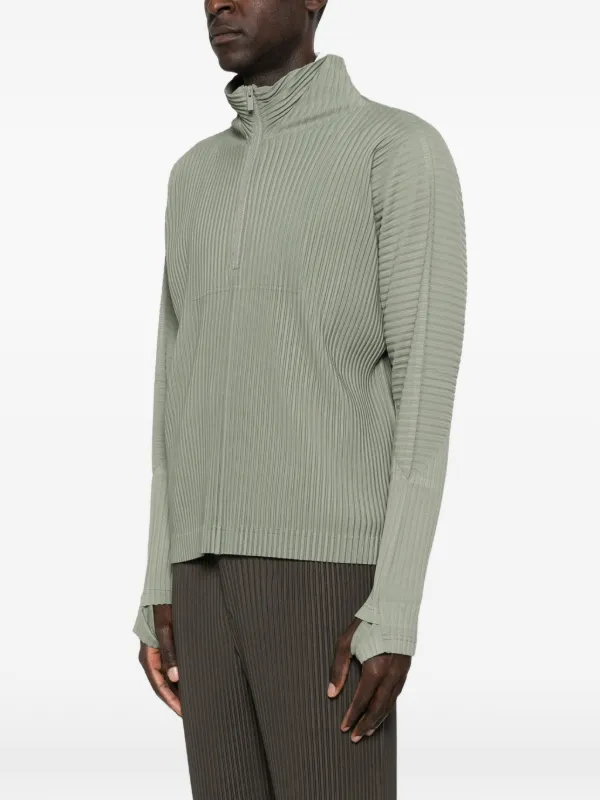 Homme Plissé Issey Miyake Zip Plissé Top | Green | FARFETCH ZA