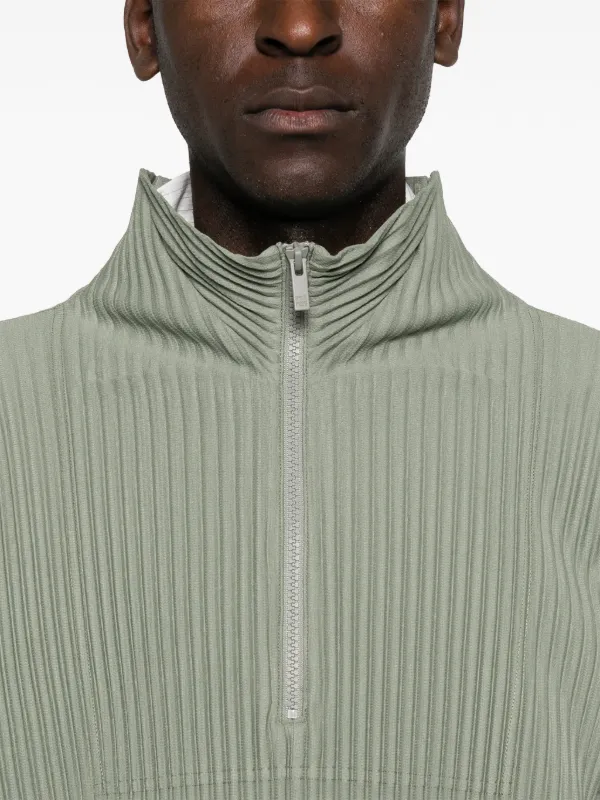 Homme Plissé Issey Miyake Zip Plissé Top | Green | FARFETCH ZA