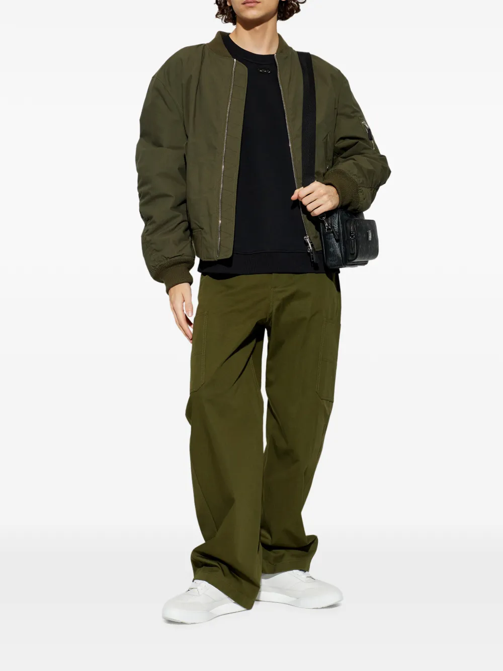 Diesel logo cotton sweater - Zwart