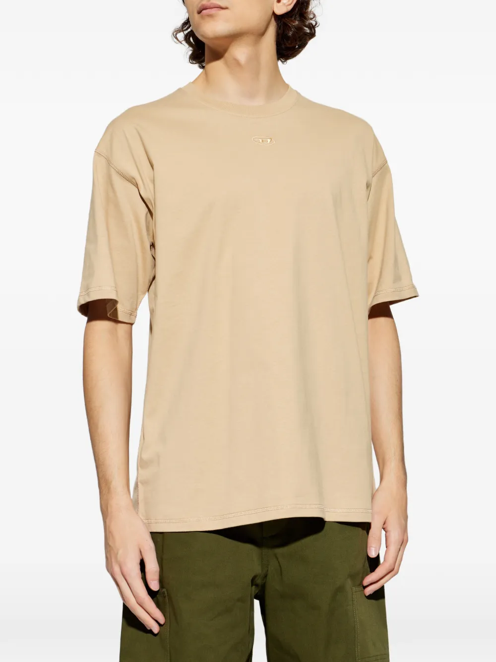 Diesel T-shirt met logo Beige