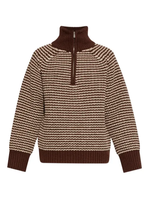 Studio Nicholson Bristol striped zip-neck sweater