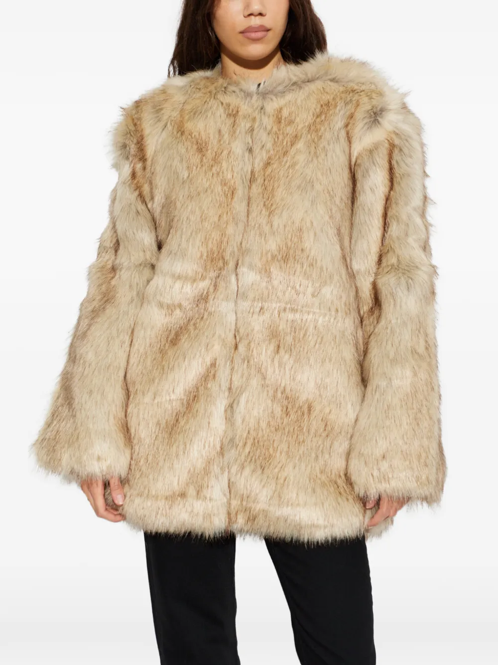 Gestuz Gzricca Faux Fur Coat In Neutral