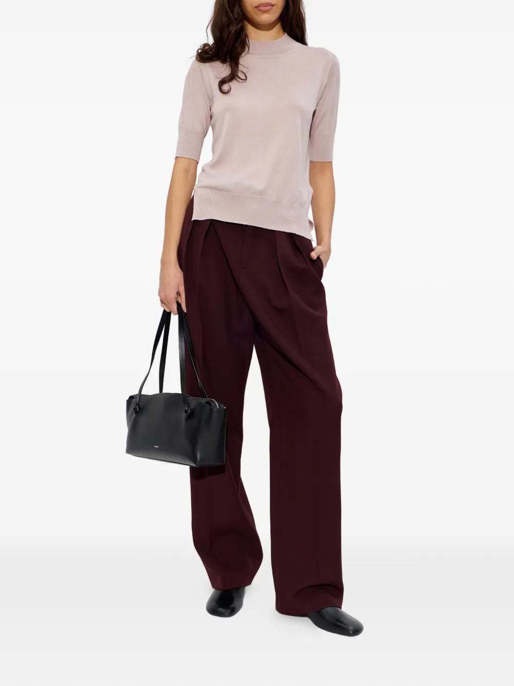 Jil Sander Fine-knit T-shirt In Pink