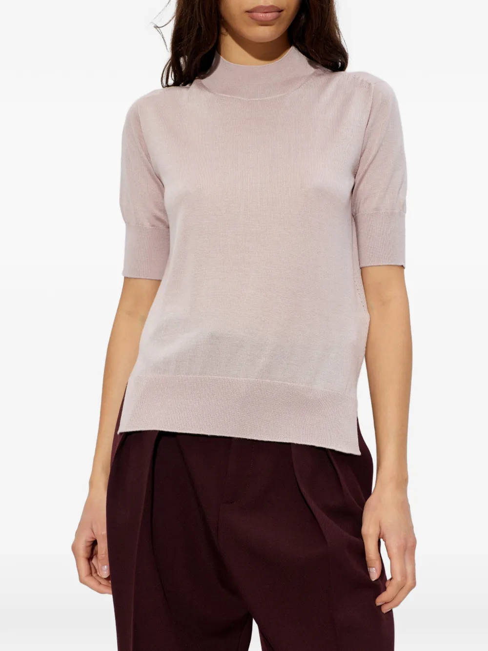 Jil Sander Fine-knit T-shirt In Pink