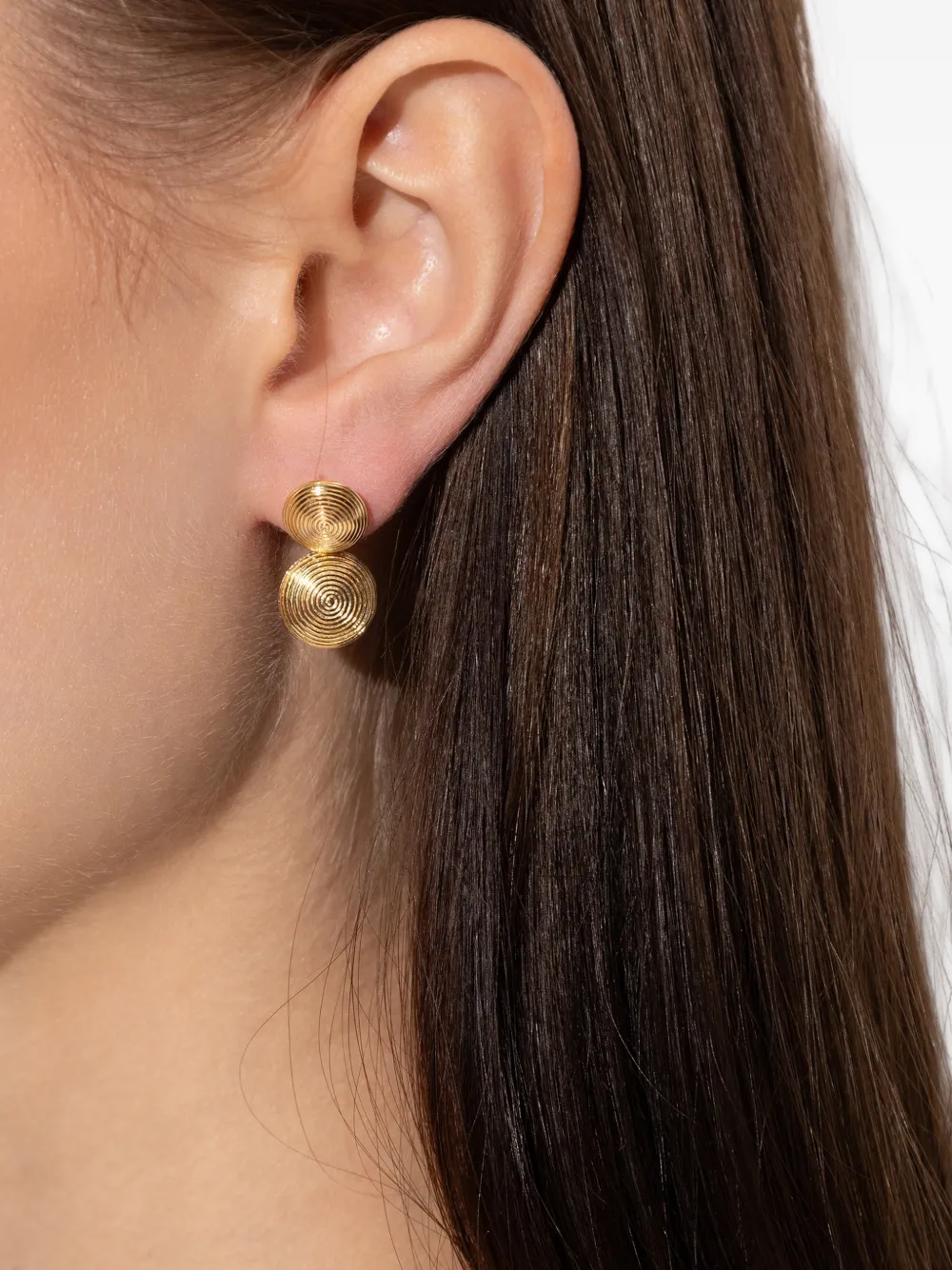 LIE STUDIO Rita double-disc earrings - Goud
