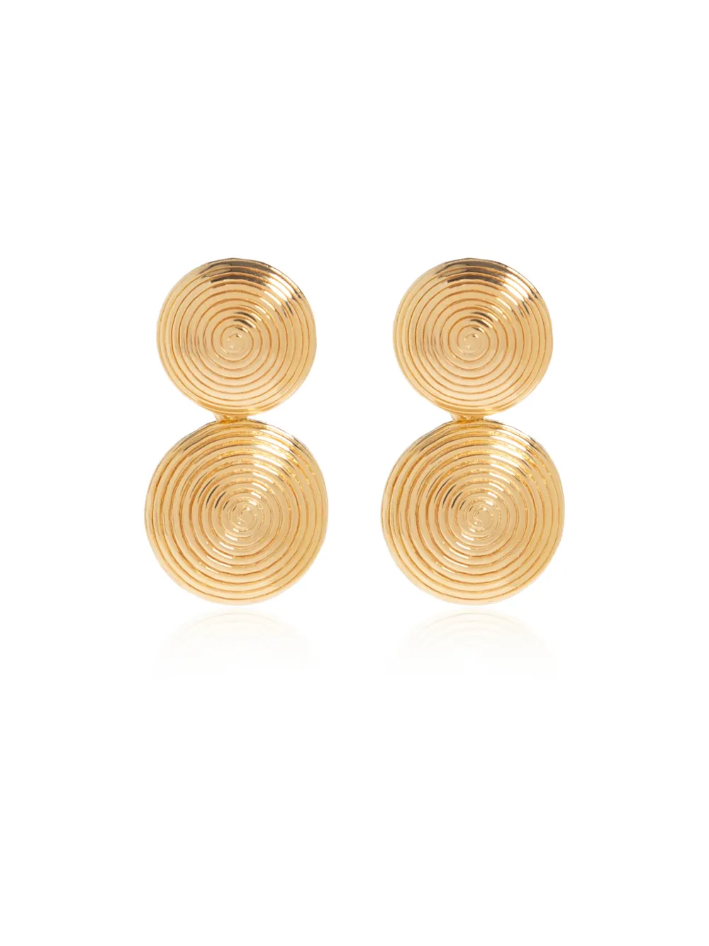 Lie Studio Rita Double-disc Earrings In Gold