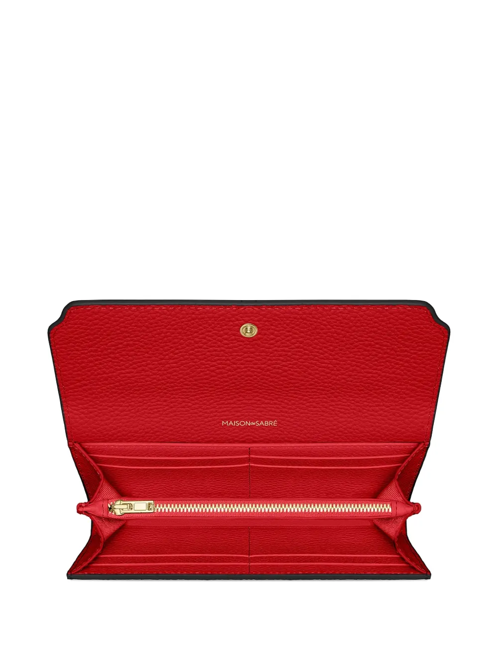 Maison De Sabre Flap Leather Long Wallet In Black