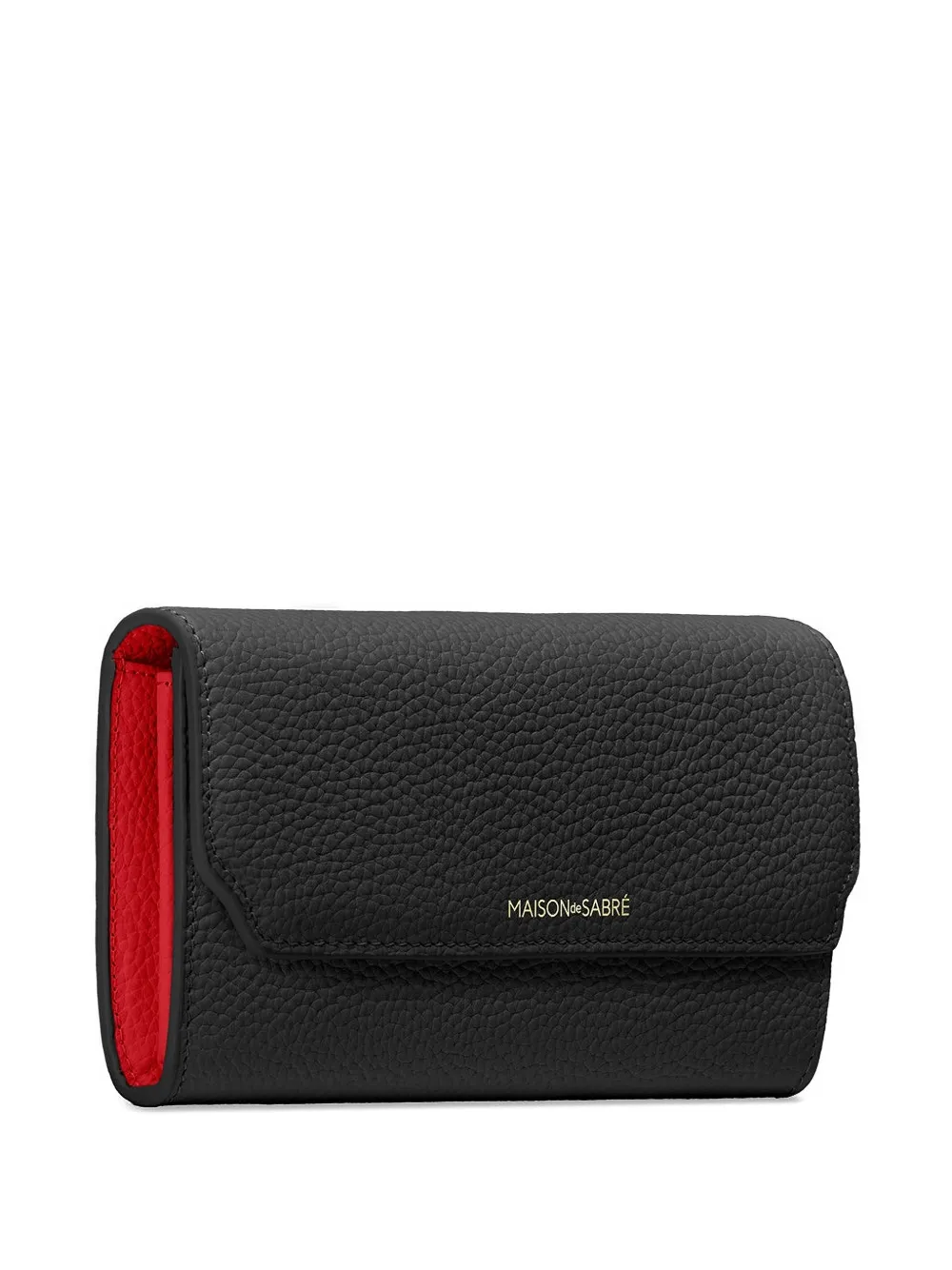 Maison De Sabre Flap Leather Long Wallet In Black