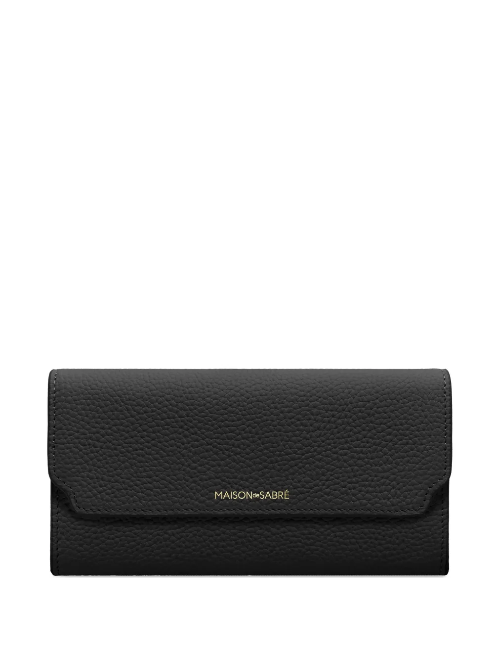 Maison De Sabre Flap Leather Long Wallet In Black