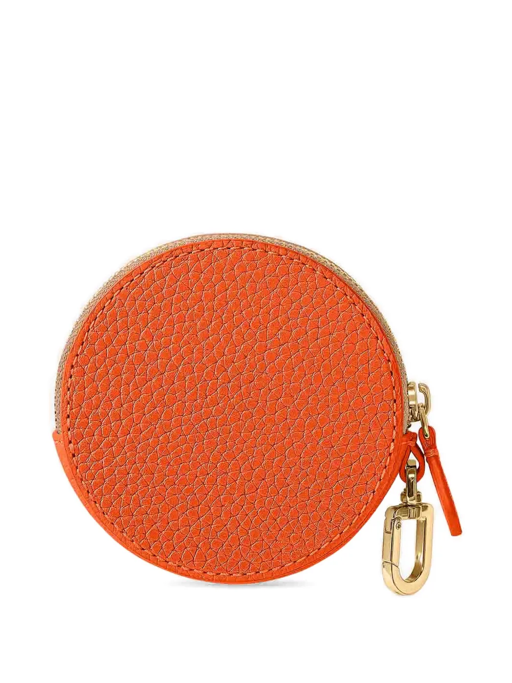 Maison De Sabre Zip Round Leather Coin Purse In Orange