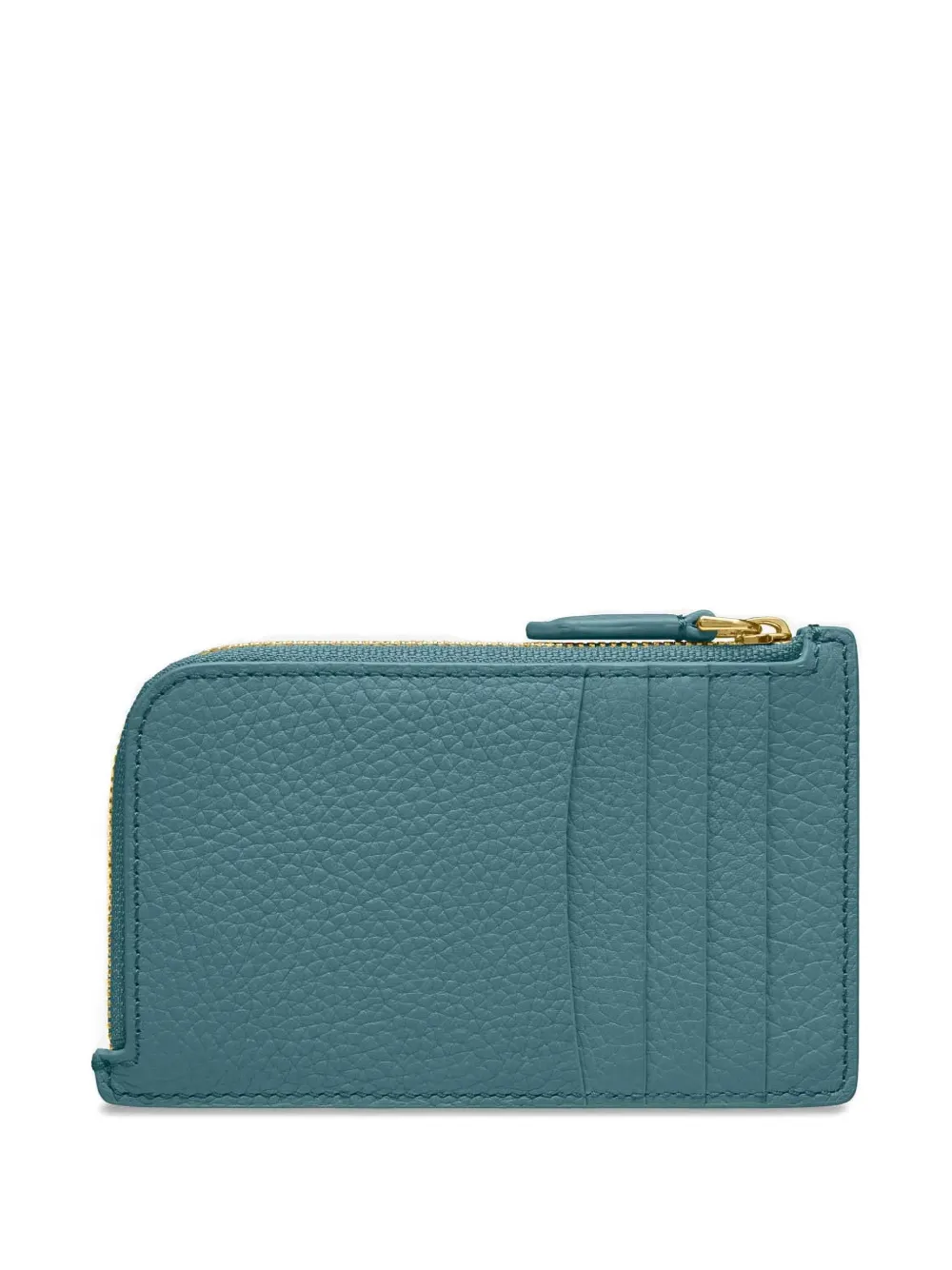 Maison De Sabre Pebbled Zip Card Holder In Brown