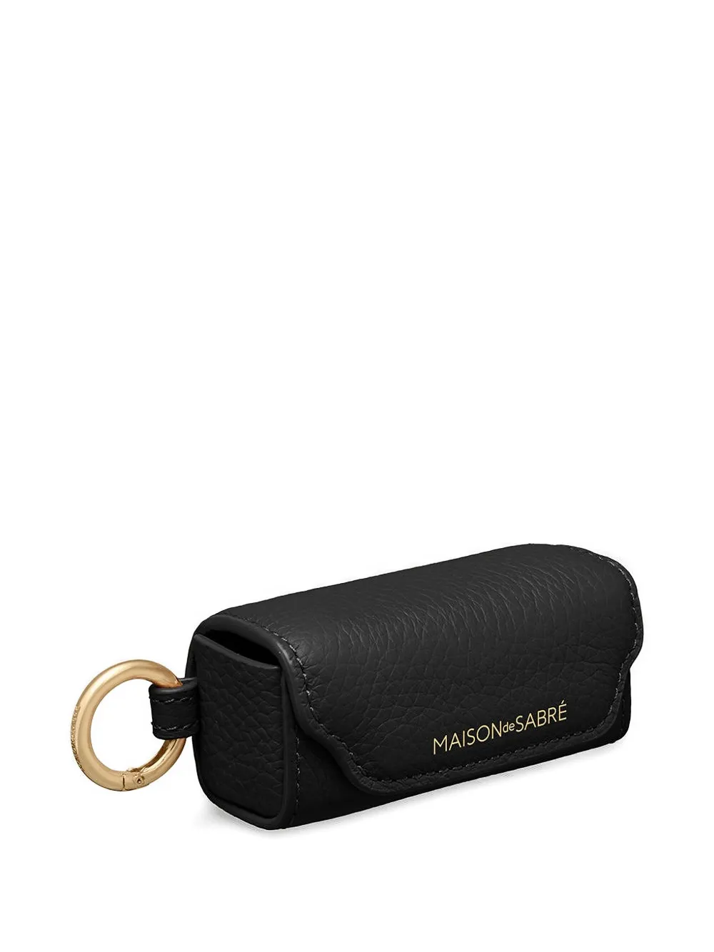 Maison De Sabre Ring Leather Lipstick Charm In Black