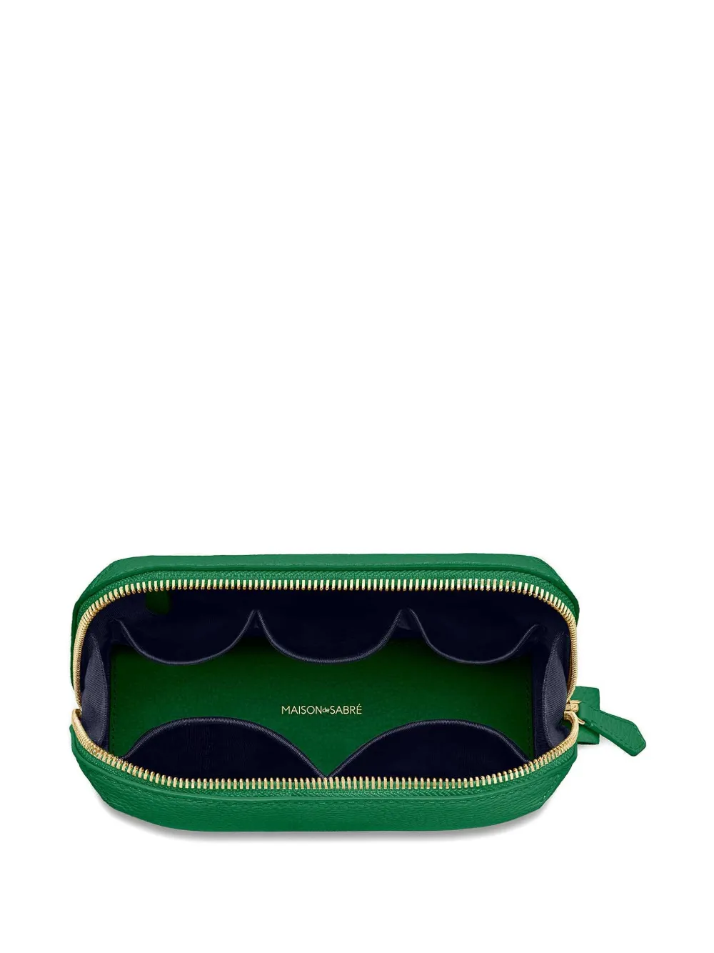 Maison De Sabre Pebbled Leather Tech Pouch In Green