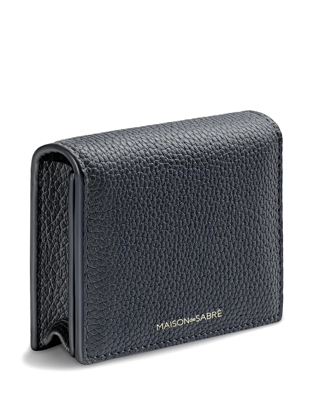 Maison De Sabre Leather Card Case In Gray