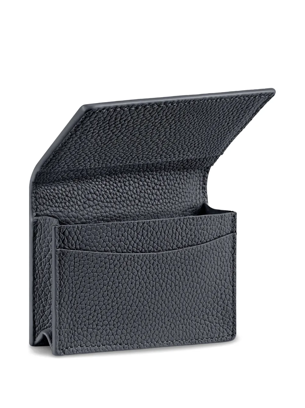 Maison De Sabre Leather Card Case In Gray