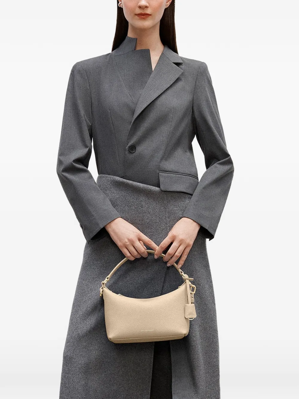 Maison De Sabre Leather Detachable Strap Tote Bag In Neutral