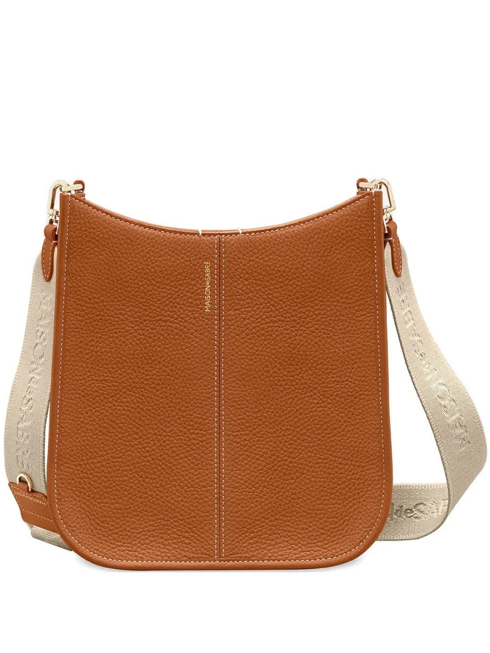 MAISON de SABRÉ Saddle jacquard trap leather bag - Marrone