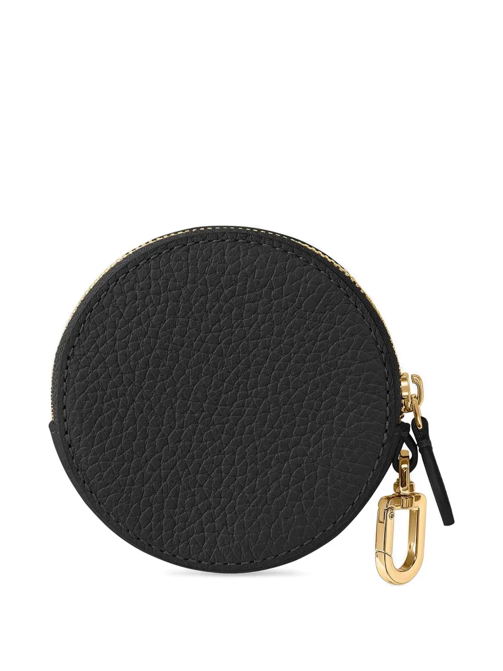 Maison De Sabre Zip Hardware Leather Coin Purse In Black