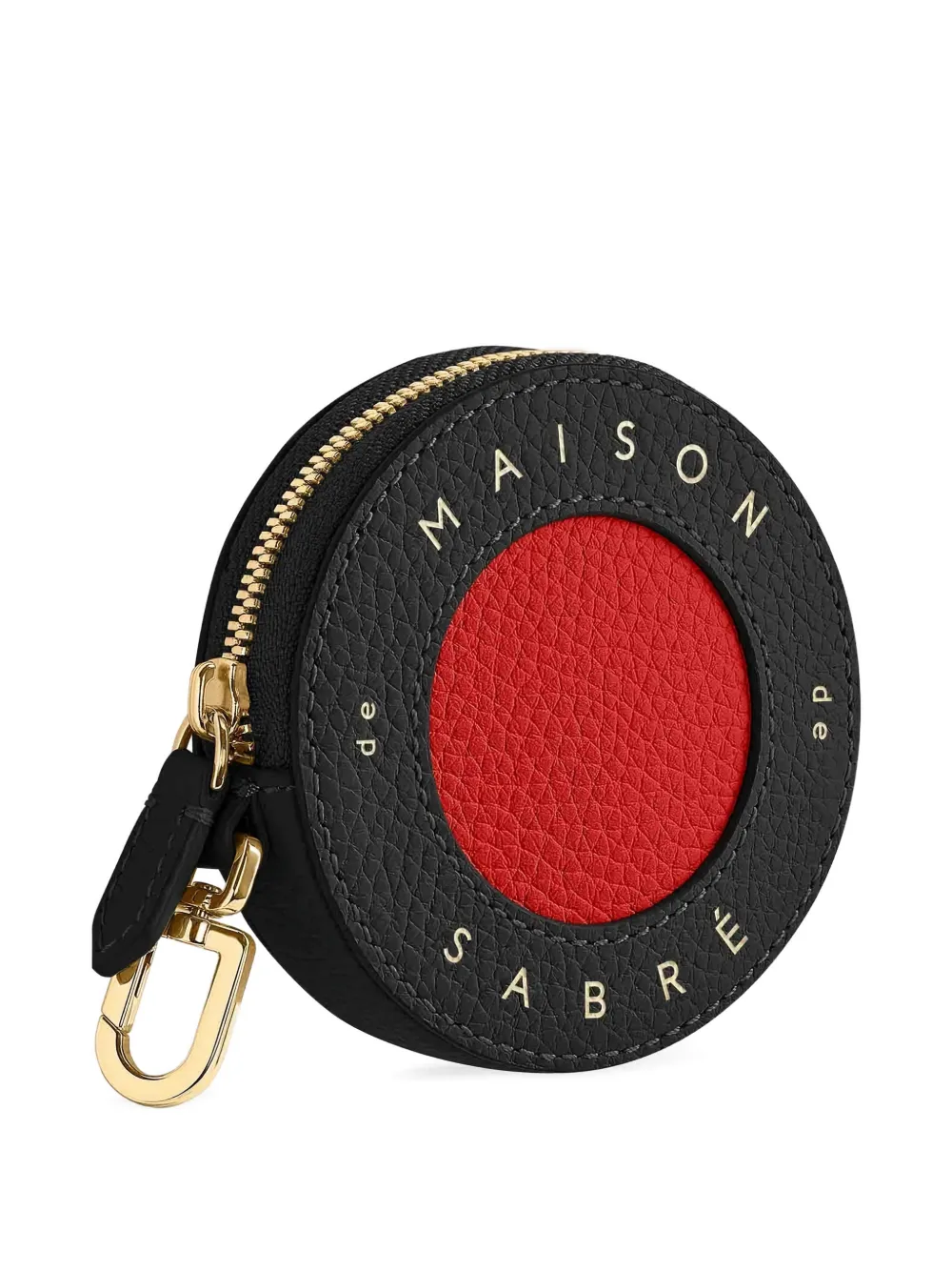 Maison De Sabre Zip Hardware Leather Coin Purse In Black