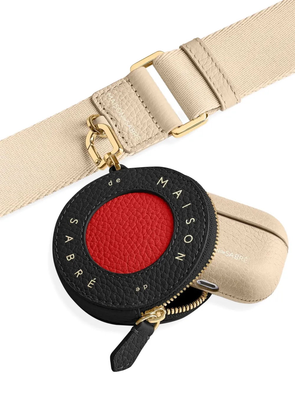 Maison De Sabre Zip Hardware Leather Coin Purse In Black