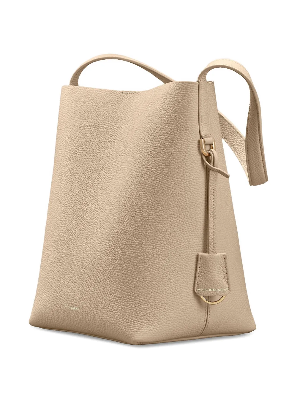 Maison De Sabre Leather Bucket Soft Tote In Neutral