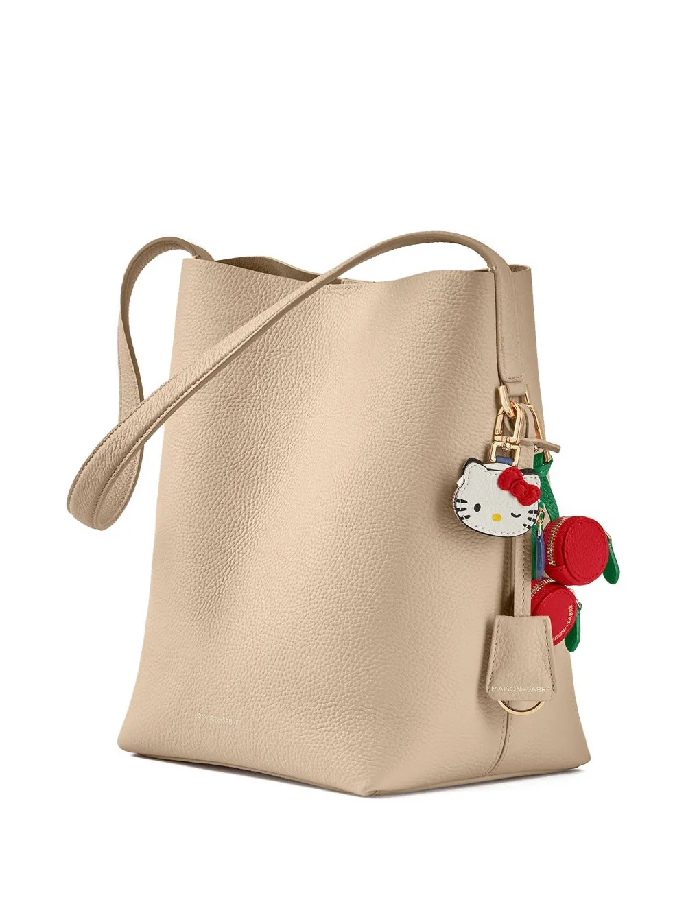 Maison De Sabre Leather Bucket Soft Tote In Neutral