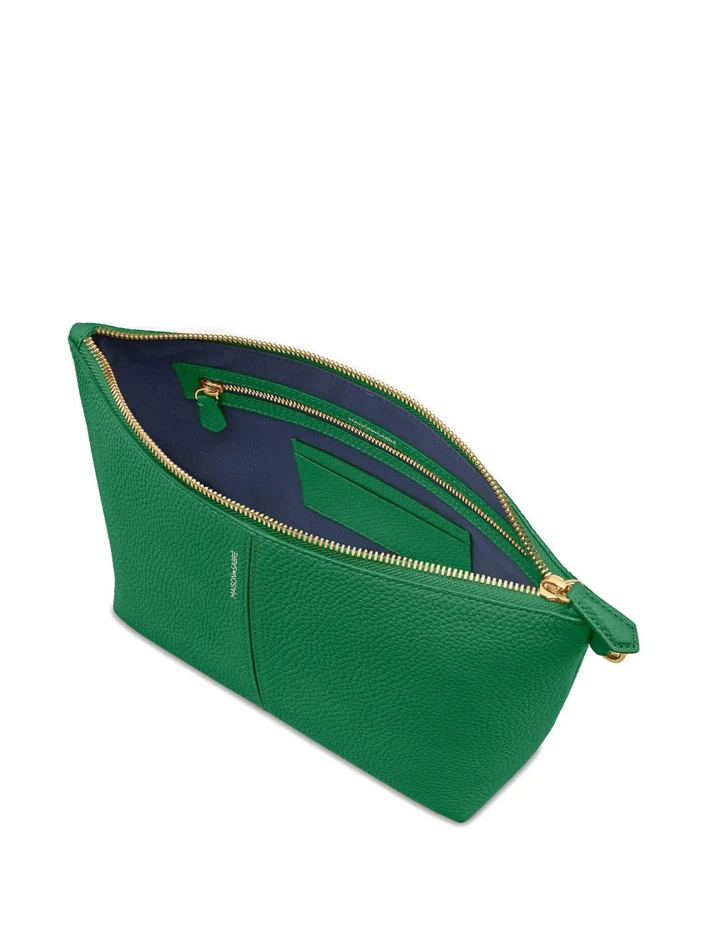 Maison De Sabre Leather D-ring Pouch In Green