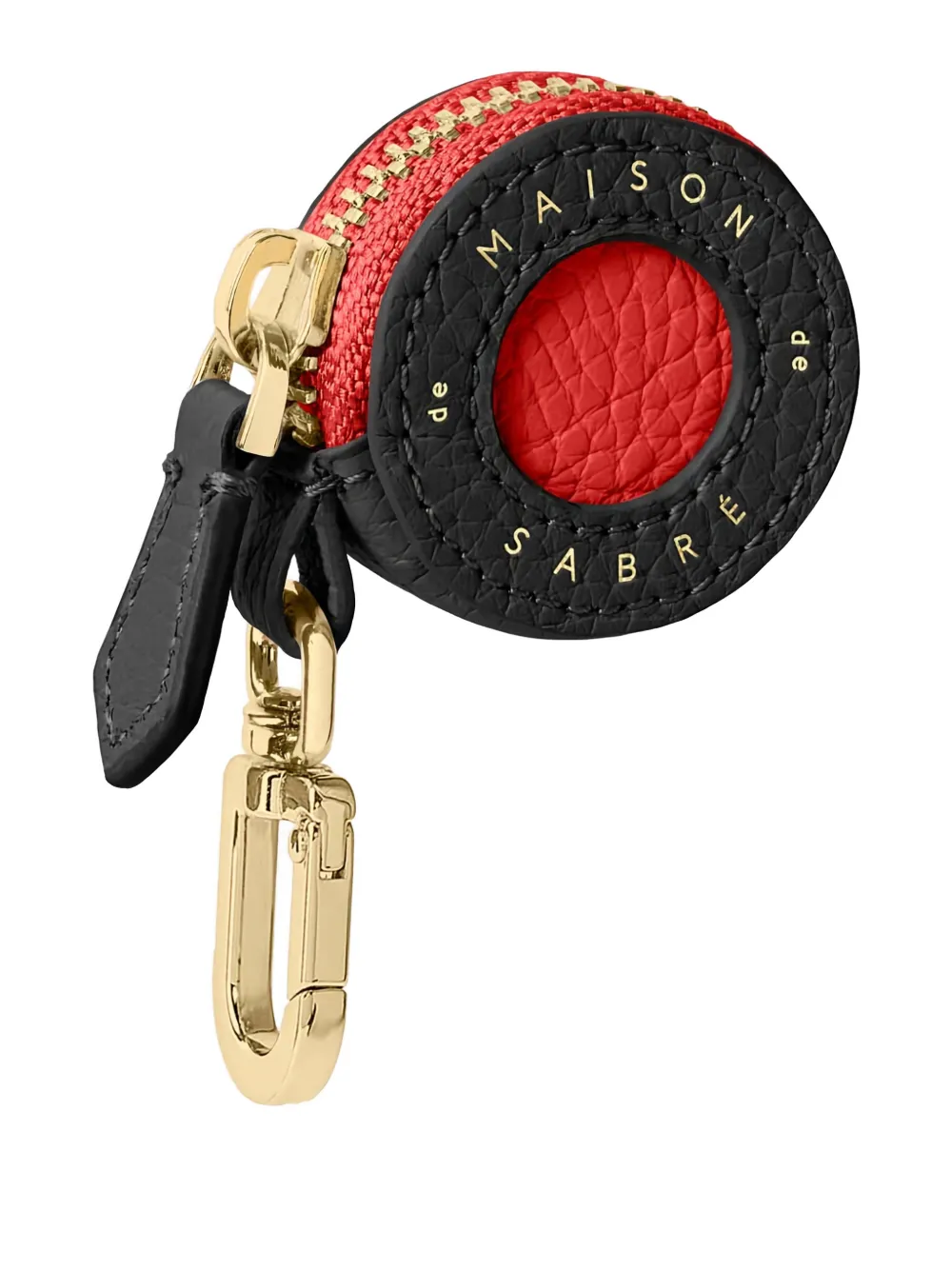 Maison De Sabre Leather Air Tag Charm In Black